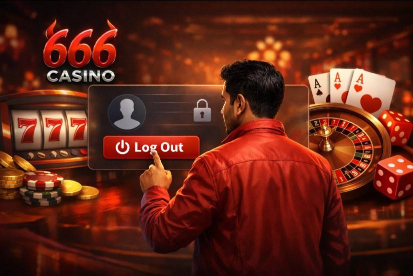 Log out option in the 666 Casino account menu