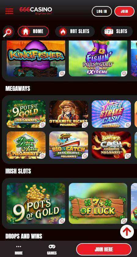 666 Casino casino interface screenshot 5